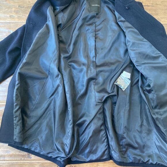 Talbots Navy Blue Peacoat Women's 14 Wool Blend Classic Preppy Luxury - Picture 6 of 8